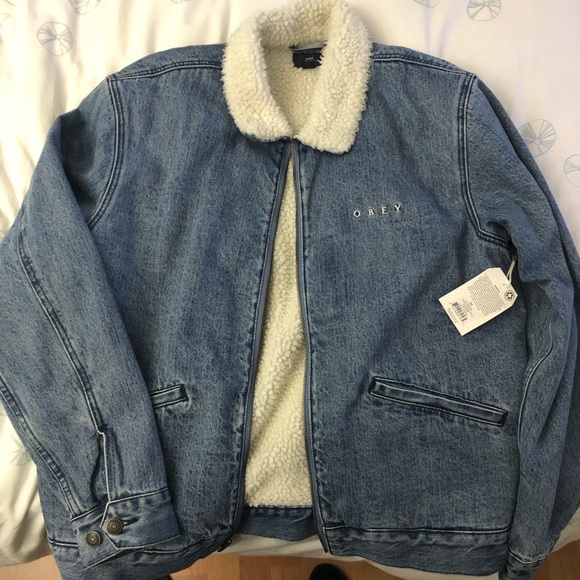 obey division denim jacket